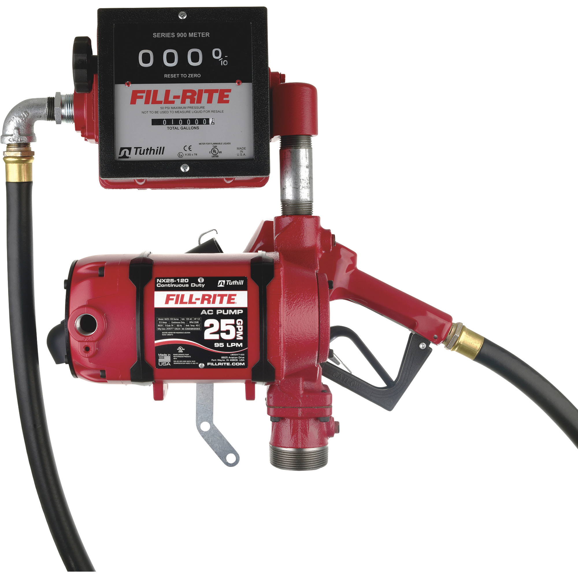 Roughneck 120V Fuel Transfer Pump, 22 GPM, Meter, Manual Nozzle, Hose Northern Tool
